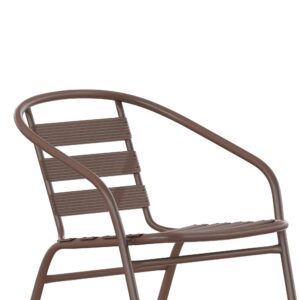 Flash Furniture Lila Bronze Metal Restaurant Stack Chair with Metal Slats