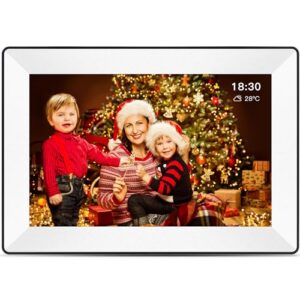 sbusfgt digital picture frame 10.1 inch wifi smart digital photo frame 16gb free storage 1280 * 800 ips hd touch screen share photos and videos for free anytime anywhere with the uhale app