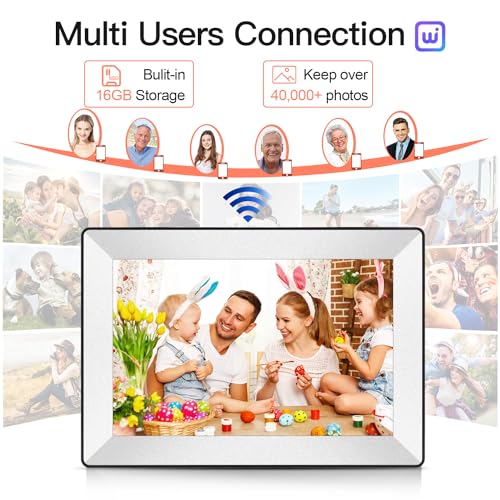 SBUSFGT Digital Picture Frame 10.1 Inch WiFi Smart Digital Photo Frame 16GB Free Storage 1280 * 800 IPS HD Touch Screen Share Photos and Videos for Free Anytime Anywhere with The Uhale App