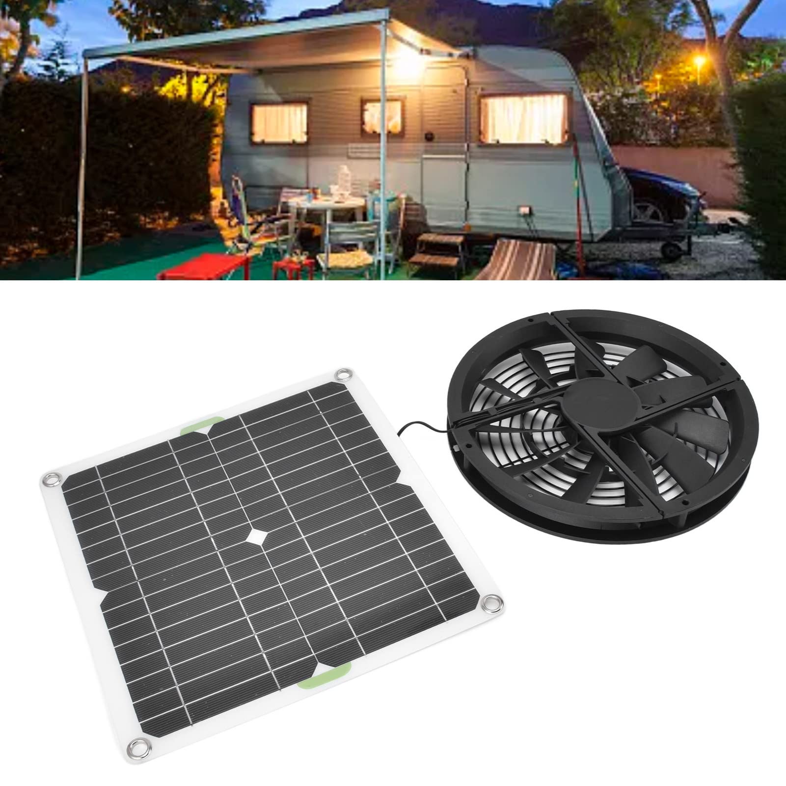 Solar Power Fan, Solar Fan For Greenhouse With 100w Waterproof Solar Panel and 9.8 Inch High Speed Greenhouse Fan, Wall Mount Solar Fan For Chicken Coop, Dog Houses, Greenhouses, Rv Roof