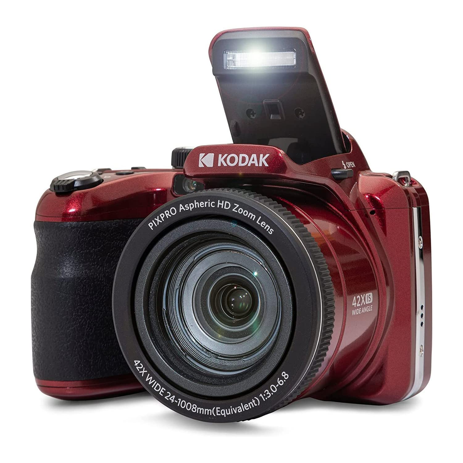 Kodak Pixpro AZ425 Astro Zoom 20MP Digital Camera with 42x Optical Zoom (Red) with Kodak 32GB SD Card Bundle (2 Items)