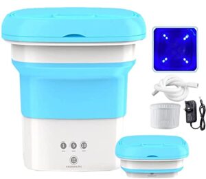 portable washing machine 4.5l mini foldable small machine for apartment, laundry, camping, rv, travel, underwear, socks, baby clothes lightweight and easy to carry (blue)