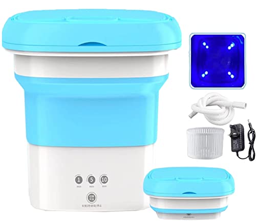 Portable Washing Machine 4.5L Mini Foldable Small Machine for Apartment, Laundry, Camping, RV, Travel, Underwear, Socks, Baby clothes Lightweight and Easy to Carry (Blue)