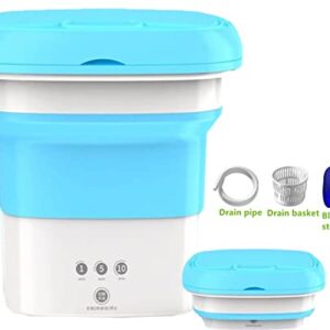 Portable Washing Machine 4.5L Mini Foldable Small Machine for Apartment, Laundry, Camping, RV, Travel, Underwear, Socks, Baby clothes Lightweight and Easy to Carry (Blue)