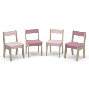 GAP GapKids Table and 4 Chair Set - Greenguard Gold Certified, Blush/Natural