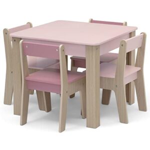 GAP GapKids Table and 4 Chair Set - Greenguard Gold Certified, Blush/Natural