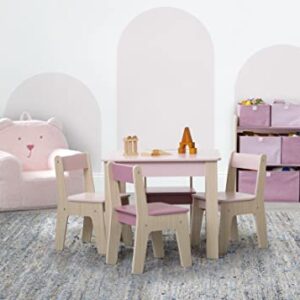 GAP GapKids Table and 4 Chair Set - Greenguard Gold Certified, Blush/Natural