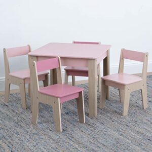 GAP GapKids Table and 4 Chair Set - Greenguard Gold Certified, Blush/Natural