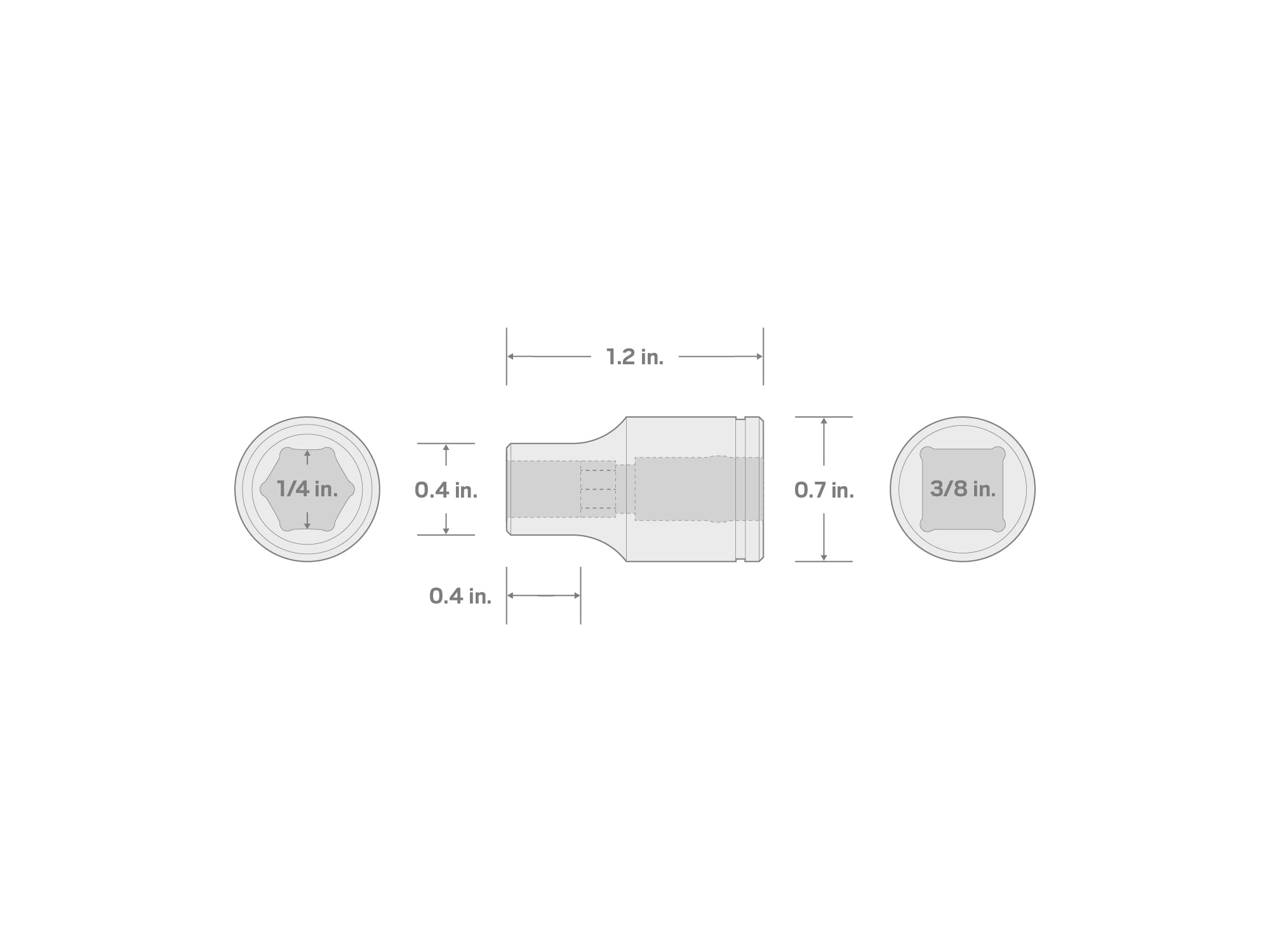 TEKTON 3/8 in. Drive x 1/4 in. Magnetic Hex Bit Holder Socket | SHA15402