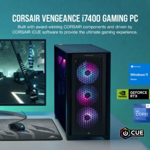 Corsair Vengeance i7400 Series Gaming PC - Liquid Cooled Intel® Core™ i7 13700K CPU - NVIDIA® GeForce RTX™ 4080 Graphics - 32GB Vengeance RGB DDR5 Memory,Black