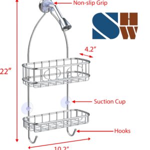 Simple Houseware Stainless Steel Bathroom Hanging Shower Head Caddy Organizer (22 x 10.2 x 4.2 inches)