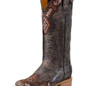 Tin Haul Women's Tribe Vibes Western Boot Broad Square Toe Brown 7 M US