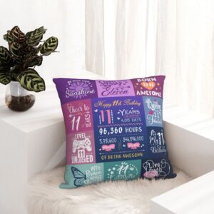 TRISG 11th Birthday Gifts for Girls, Birthday Gifts for 11 Year Old Girls,11 Year Old Girl Birthday Gifts, Birthday Gift 11 Year Old Girl,11 Year Old Girl Birthday Gift Ideas Pillow Covers 18x18