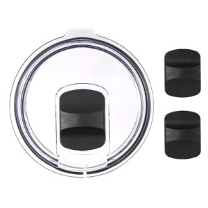20oz magnetic tumbler lid with 2 pcs magnetic slider replacement, magnetic tumbler replacement lid compatible with yeti rambler old style rtic ozark trail