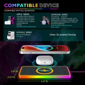 Wireless Car Charger, LANSEMKU Wireless Car Charging Pad Non Slip Car Wireless Phone Charging mat fit for iPhone 14 13 12 11 Pro Max Xs, Samsung Galaxy S23 Ultra S22 S21 S20, S10+ S9+ Note 9, etc