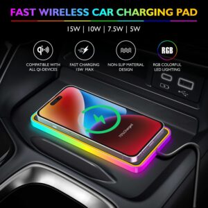 Wireless Car Charger, LANSEMKU Wireless Car Charging Pad Non Slip Car Wireless Phone Charging mat fit for iPhone 14 13 12 11 Pro Max Xs, Samsung Galaxy S23 Ultra S22 S21 S20, S10+ S9+ Note 9, etc