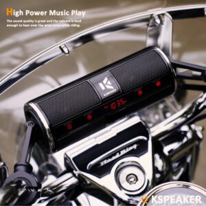 KSPEAKER Motorcycle Speakers Bluetooth Waterproof Radio Audio System Built-in Amplifier, 3 Inch Metal Mp3 Player, Great for ATV, Scooter Bike,12 Volt Vehicle, K2BL