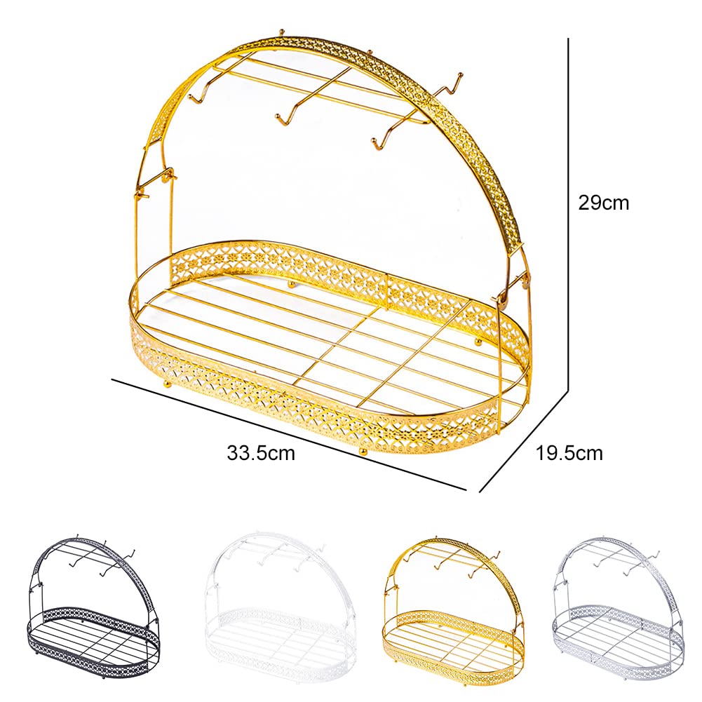 Coffee Mug Holder Coffee Cup Rack Holder Dishes Organizer Iron Storage Drying Display Stand for Counter Cabinet Table Kitchen Restaurant Office Bar Countertop, Type 5