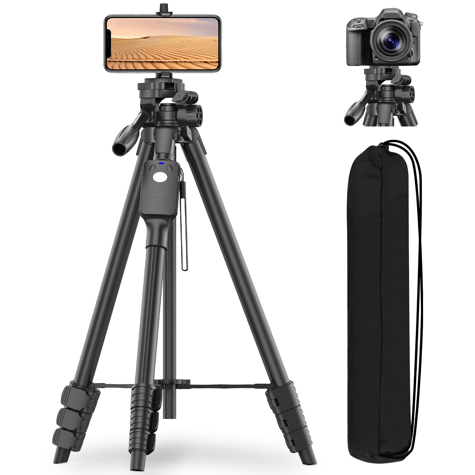 XXZU Tripod Professional Camera Tripods with Quick-Release Plate, 60 ...