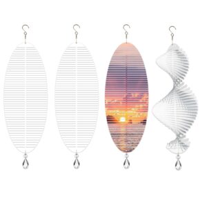 4pack 11inch sublimation wind spinner blanks 3d aluminum metal wind sculpture kinetic spinners for yard and garden indoor art ornaments hanging decoration (helix)