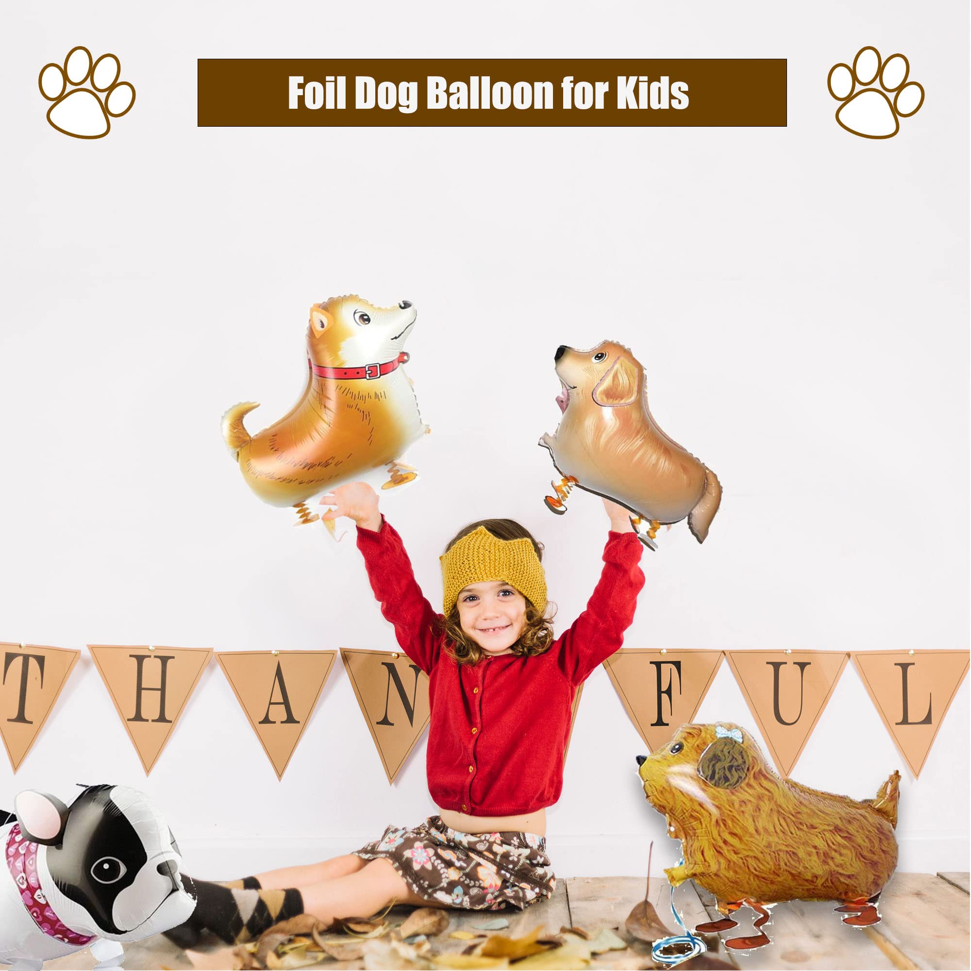 6 Pcs Walking Animal Balloons - Foil Dog Balloon for Kids, Puppy Dogs Balloons Air Walkers, Animal Theme Birthday Party Decorations…