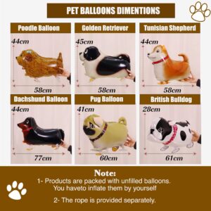 6 Pcs Walking Animal Balloons - Foil Dog Balloon for Kids, Puppy Dogs Balloons Air Walkers, Animal Theme Birthday Party Decorations…