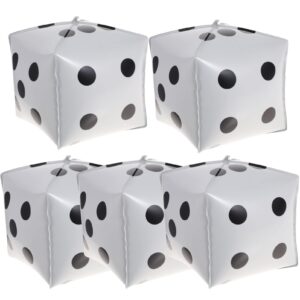 5pcs square dice balloons aluminum dice foil balloons cube balloons for theme party decorations,white