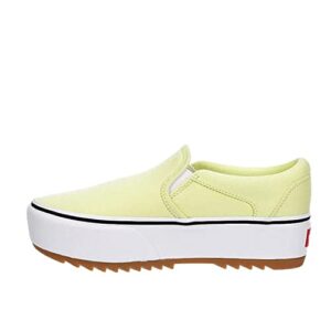 vans asher platform canvas shoes slip on style - light green 8.5