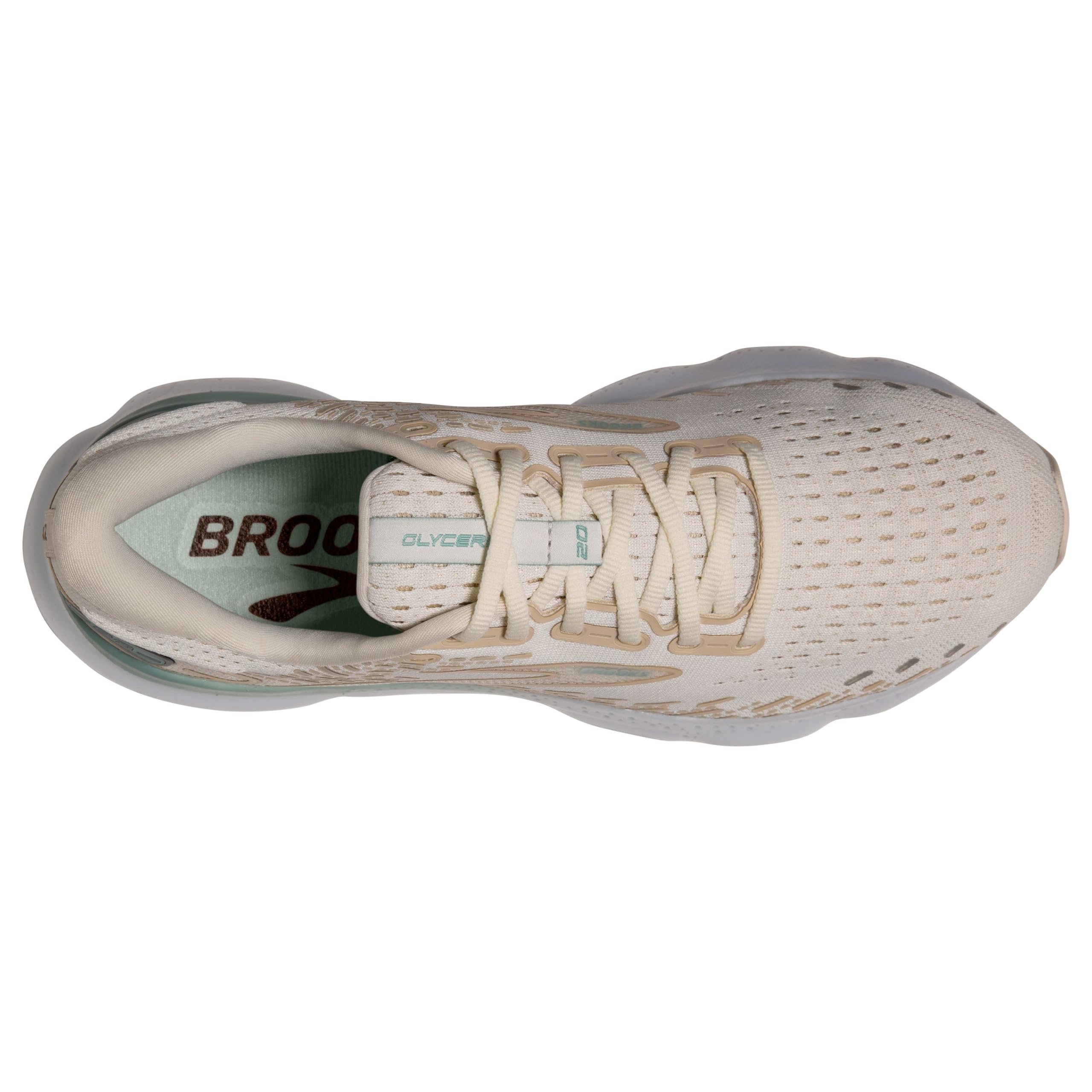 Brooks Men's Glycerin 20 Neutral Running Shoe - Coconut Milk/Aquifer - 10.5 Medium