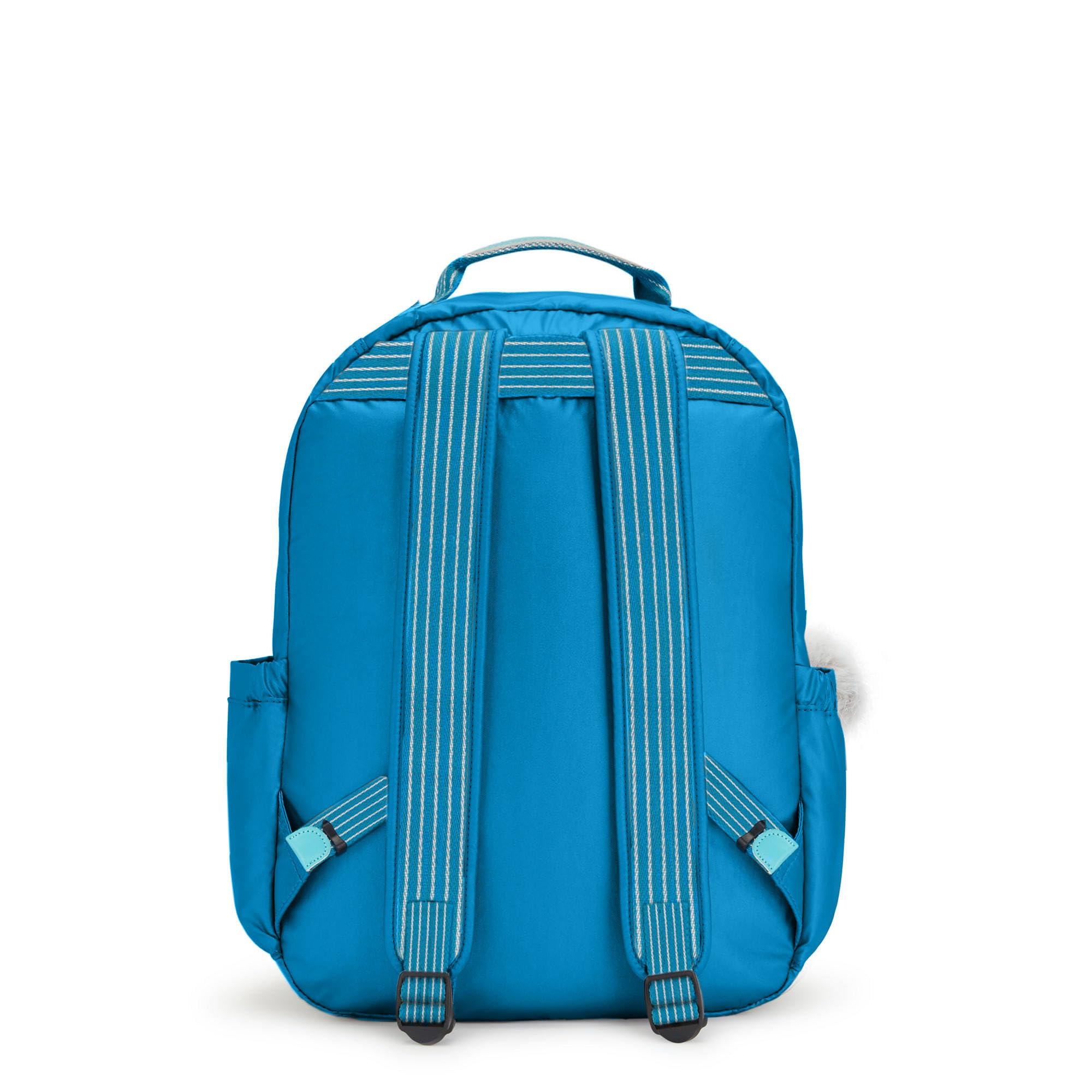 Kipling Women's Seoul 15" Laptop Backpack, Durable, Roomy with Padded Shoulder Straps, Built-in Protective Sleeve, Eager Blue Fun, 13.75''L x 17.25''H x 8''D