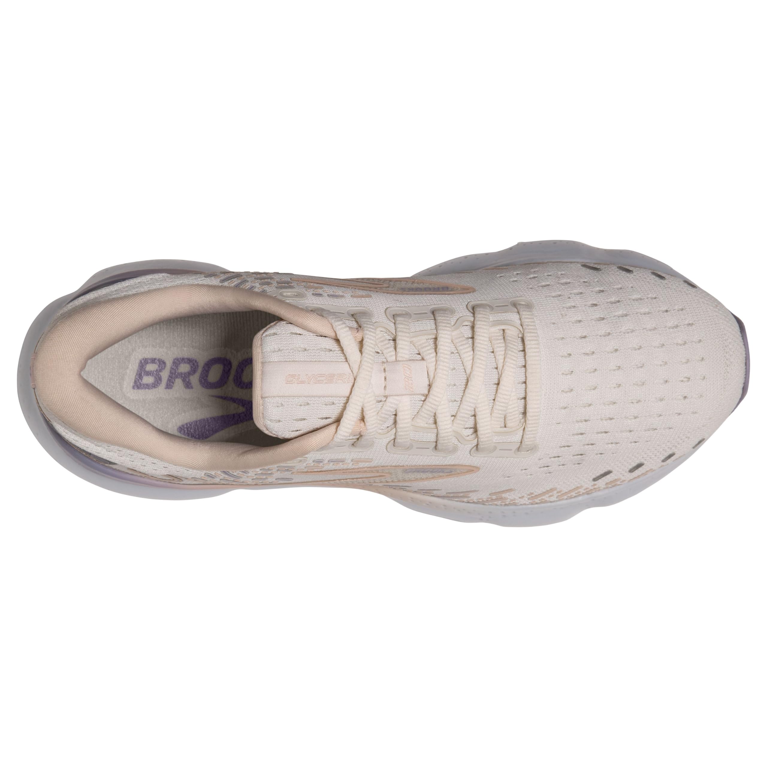 Brooks Women's Glycerin 20 Neutral Running Shoe - Snow White/Blush/Cosmic Sky - 8.5 Medium