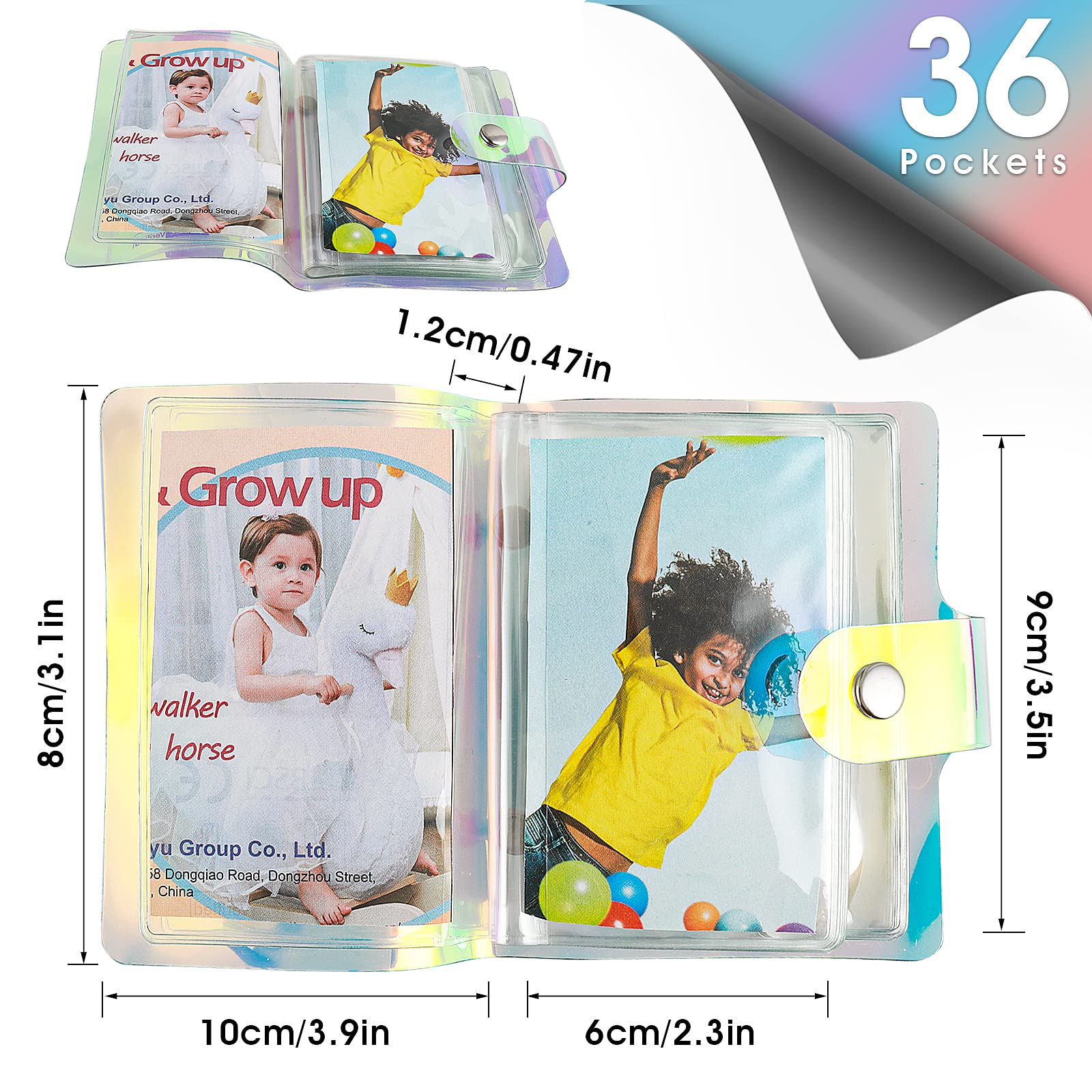 Lusofie 2 Pcs Mini Photo Album 4X3 Polaroid Photo Albums Instax Photo Album for Fujifilm Instax Mini Style Cameras Kpop Photocard Polaroid Snap SnapTouch Instant Print Digital Cameras