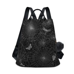 alaza spiderweb butterfly dragonfly women backpack anti theft back pack shoulder fashion bag purse