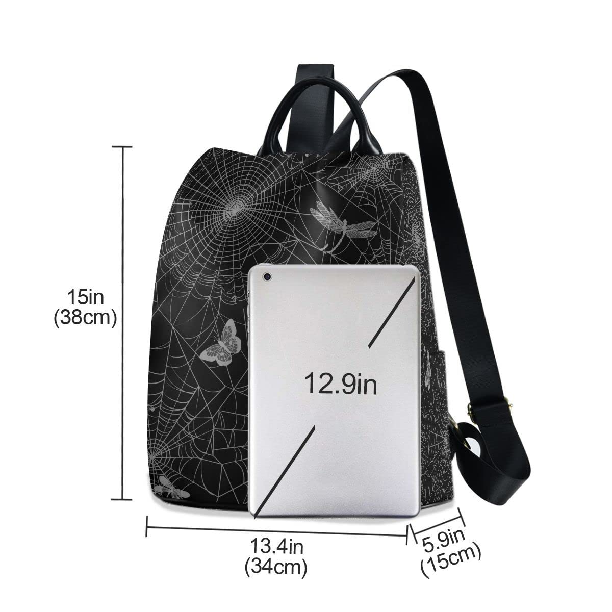 ALAZA Spiderweb Butterfly Dragonfly Women Backpack Anti Theft Back Pack Shoulder Fashion Bag Purse