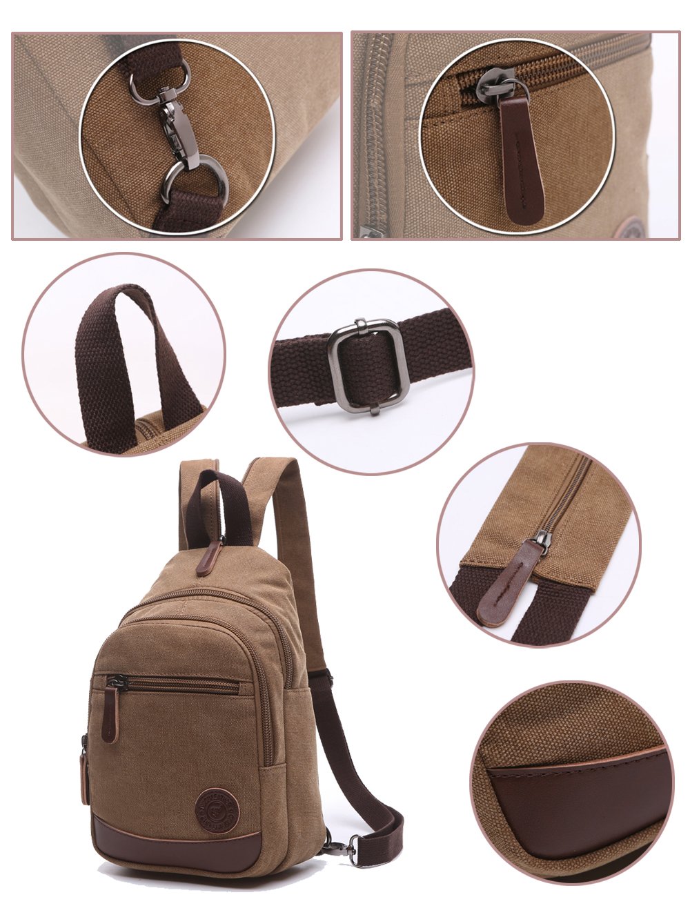 UISKOOPW Sling Bag Small Crossbody Backpack Casual Daypack for Women Men