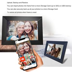 Smart Electronic Album, 8 Inch Auto Rotation WiFi Digital Photo Frame HD Touch Screen Built in 16G Memory for Home (US Plug)