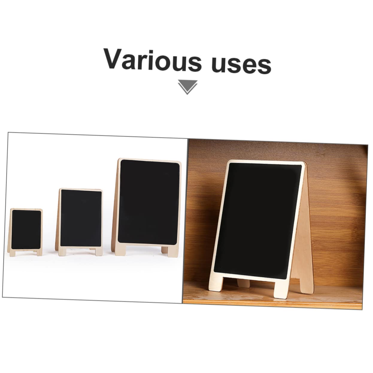 Anneome 3pcs Message Board Wedding Chalkboard Signs Mini Wood Chalkboard Labels Tabletop Easels for Painting Black Mini Table Wooden Billborads Cypress Catering Supplies Buffet
