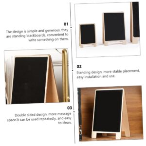 Anneome 3pcs Message Board Wedding Chalkboard Signs Mini Wood Chalkboard Labels Tabletop Easels for Painting Black Mini Table Wooden Billborads Cypress Catering Supplies Buffet