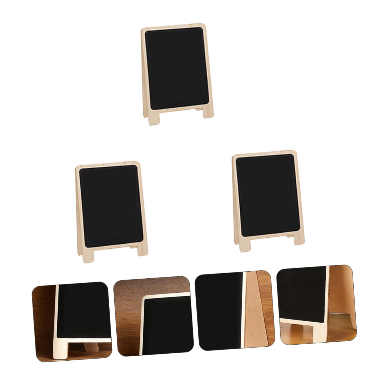 Anneome 3pcs Message Board Wedding Chalkboard Signs Mini Wood Chalkboard Labels Tabletop Easels for Painting Black Mini Table Wooden Billborads Cypress Catering Supplies Buffet