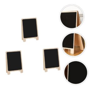 Anneome 3pcs Message Board Wedding Chalkboard Signs Mini Wood Chalkboard Labels Tabletop Easels for Painting Black Mini Table Wooden Billborads Cypress Catering Supplies Buffet