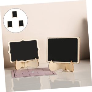 Anneome 3pcs Message Board Wedding Chalkboard Signs Mini Wood Chalkboard Labels Tabletop Easels for Painting Black Mini Table Wooden Billborads Cypress Catering Supplies Buffet