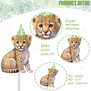 CANDY CHEF Safari Animal Cupcake Toppers, 24Pcs, Jungle Themed Decorations for Baby Shower Supplies