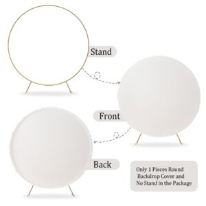 7.2ft Ivory Round Backdrop Cover Suitable for 7ft/7.2ft Circle Stand Polyester Iovry Birthday Party Wedding Photography Circle Arch Backdrop Cover