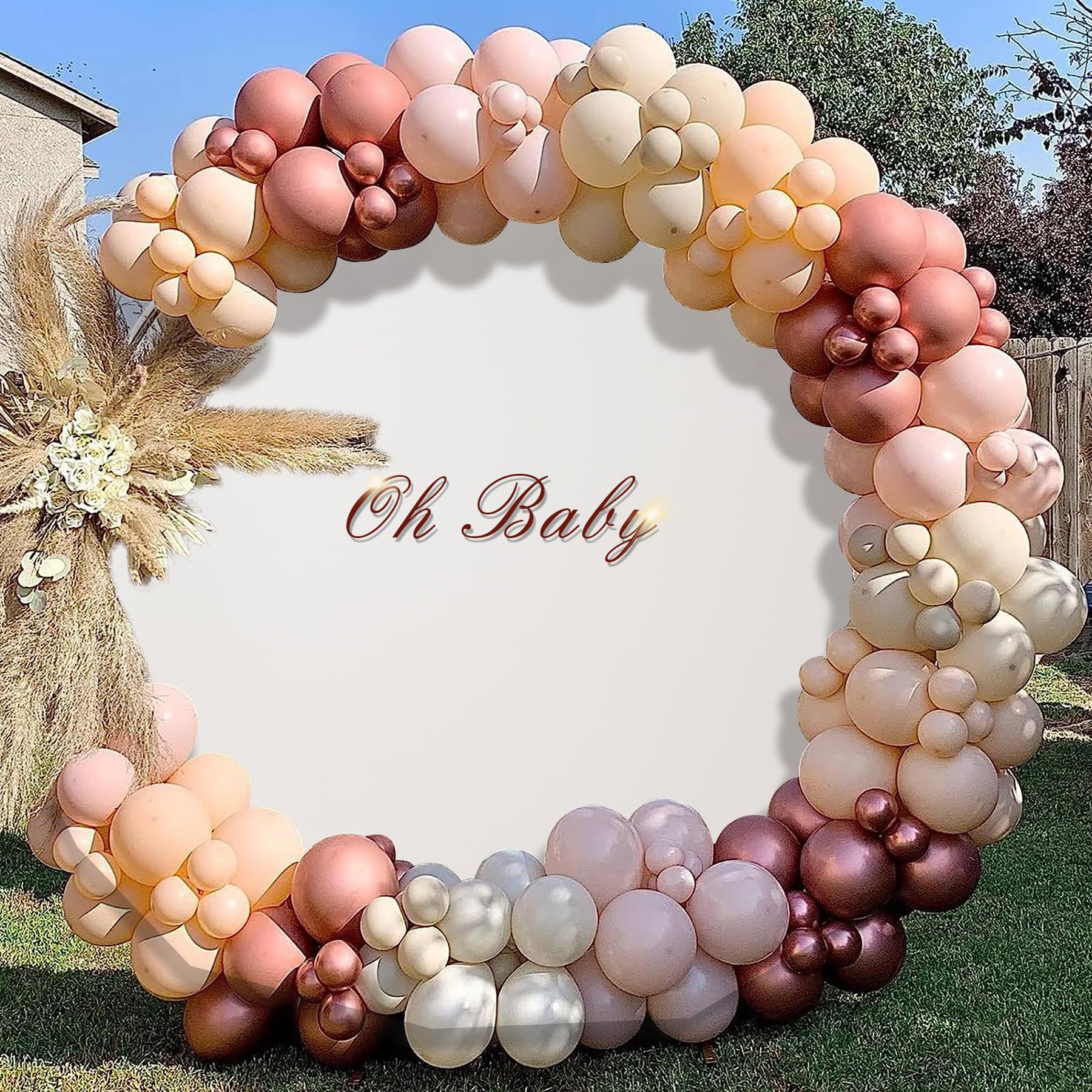 7.2ft Ivory Round Backdrop Cover Suitable for 7ft/7.2ft Circle Stand Polyester Iovry Birthday Party Wedding Photography Circle Arch Backdrop Cover