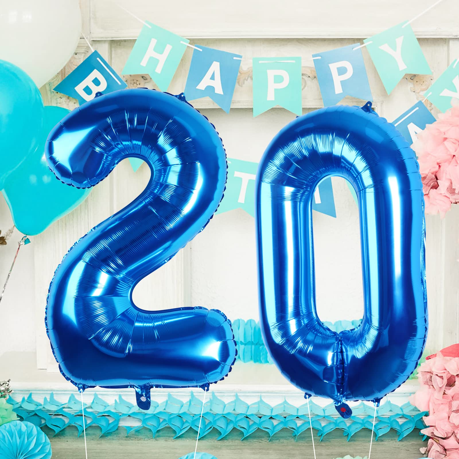 Waenerec Number Balloons 40 Inch Blue Number 2 Balloon Large Helium Foil Mylar Balloons For Birthdays Party Decorations/Wedding/Anniversary/Graduations/Baby Shower