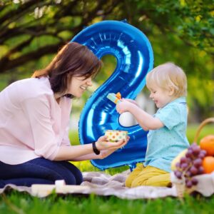 Waenerec Number Balloons 40 Inch Blue Number 2 Balloon Large Helium Foil Mylar Balloons For Birthdays Party Decorations/Wedding/Anniversary/Graduations/Baby Shower