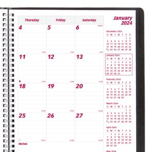 brownline 2024 essential monthly planner, 16 months, september 2023 to december 2024, twin-wire binding, 11" x 8.5", black (cb1260.blk-24)