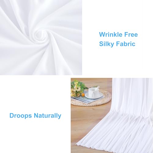 4 Panels White Backdrop Curtains for Wedding Party Wrinkle Free Backdrops Curtain Drapes Fabric Decorations Photo Back Drop Cloth for Baby Shower Photography Stage Reception 20ft(W) x 12ft(H)