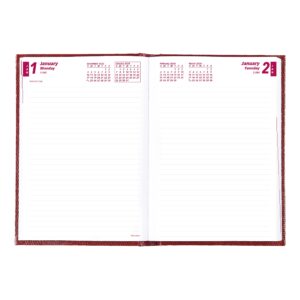 Brownline 2024 Traditional Daily/Monthly Planner, Untimed Journal, 12 Months, January to December, Perfect Binding, 8.25" x 5.75", Bright Red (CB389.RED-24)