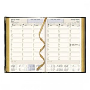 Brownline 2024 Executive Weekly Planner, Appointment Book, 12 Months, January to December, Sewn Binding, 8.187" x 5.625", Trilingual, Black (CBE507-24)